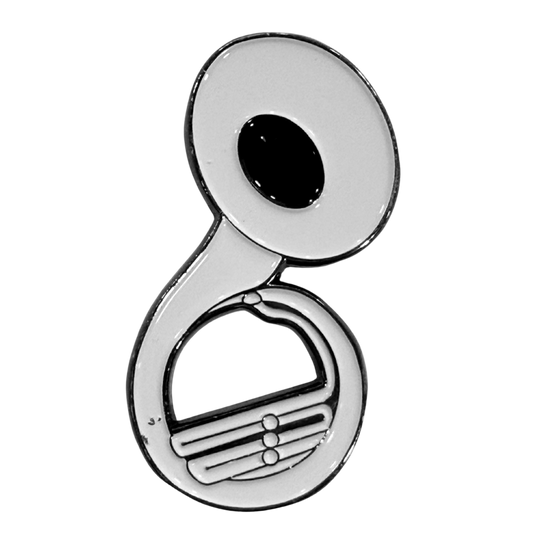 Silver Sousaphone Lanyard Pin